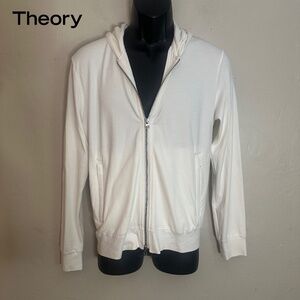 Theory Hoodie Medium Gently worn Off white Full zip 98% cotton/2% spandex